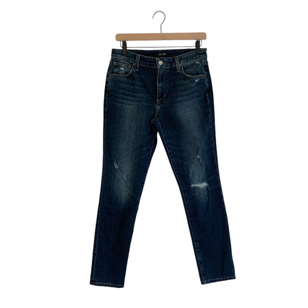 Joe's Boyfriend Slim Ankle Jeans Size 27 Distressing Medium Wash Stretch Classic